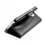 Wholesale Note 3 Simple Leather Wallet Case with Stand (Black)